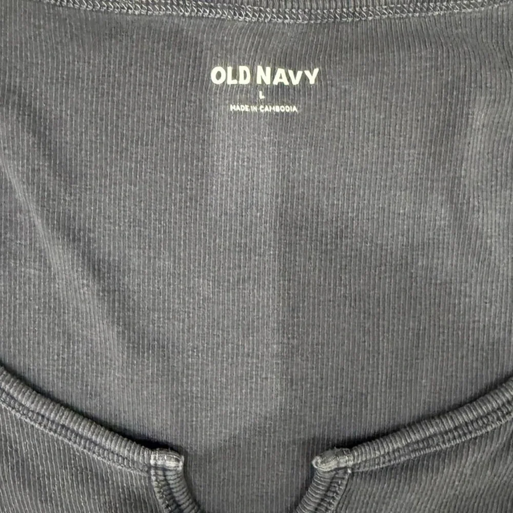 Old Navy Blue V Neck Short Sleeve Top SZ L - Picture 3 of 5